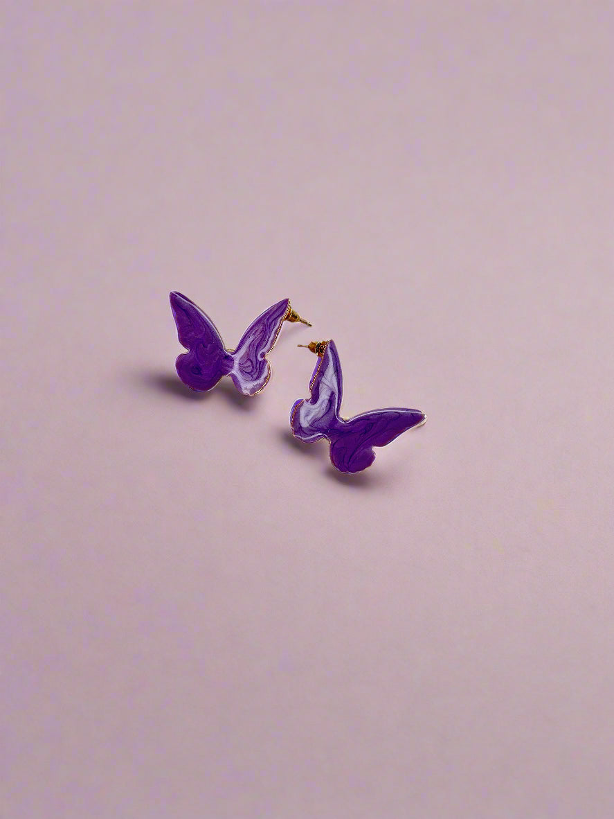 Purple Butterfly Boom Earring