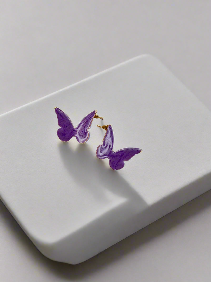 Purple Butterfly Boom Earring
