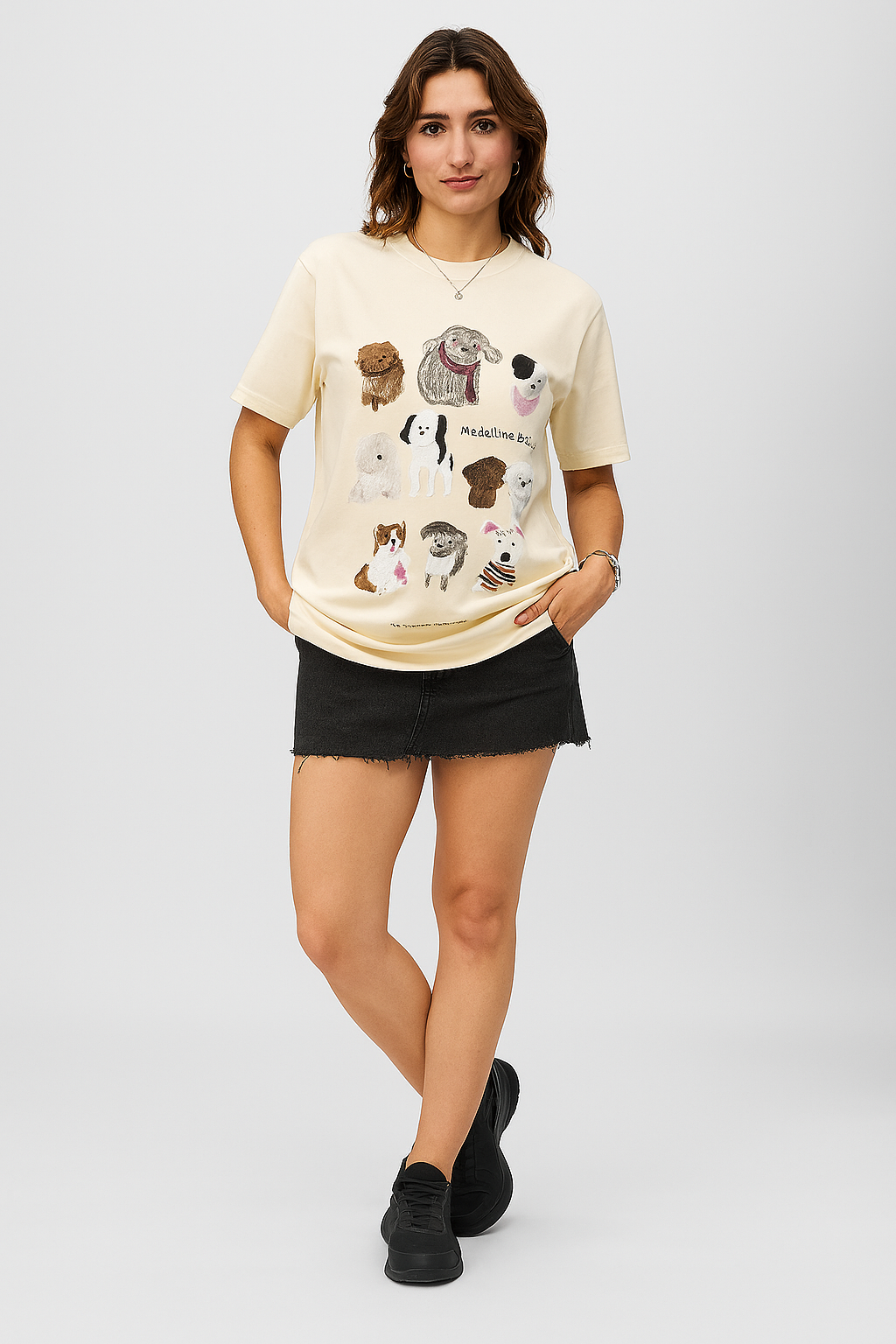 Puppy Parade Oversized Graphic Tee