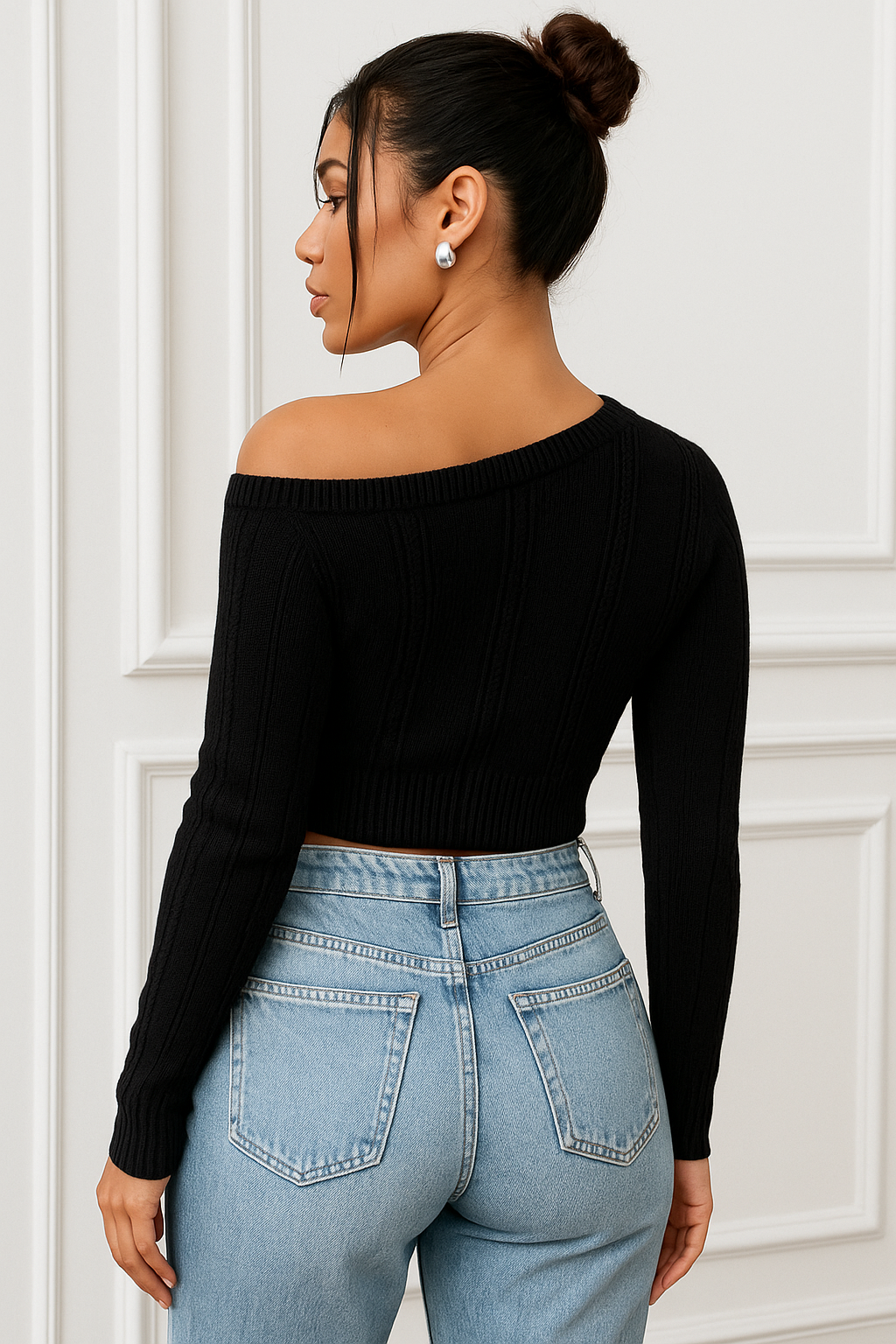 Heart On My Sleeve Rib Knit Crop Top