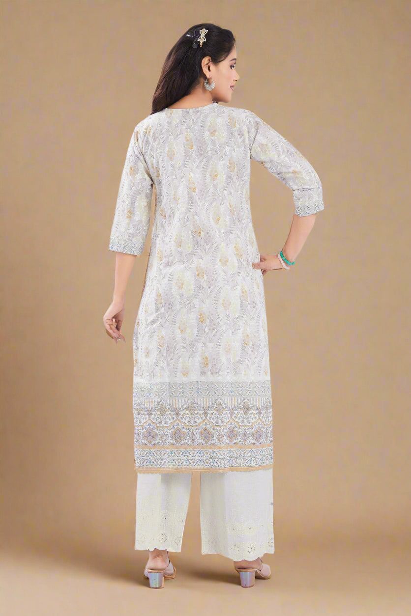 Vismi Pastel Yellow Chikankari Kurti for Women
