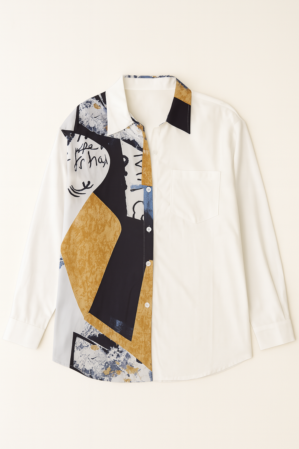 Abstract Muse Longline Printed Shirt