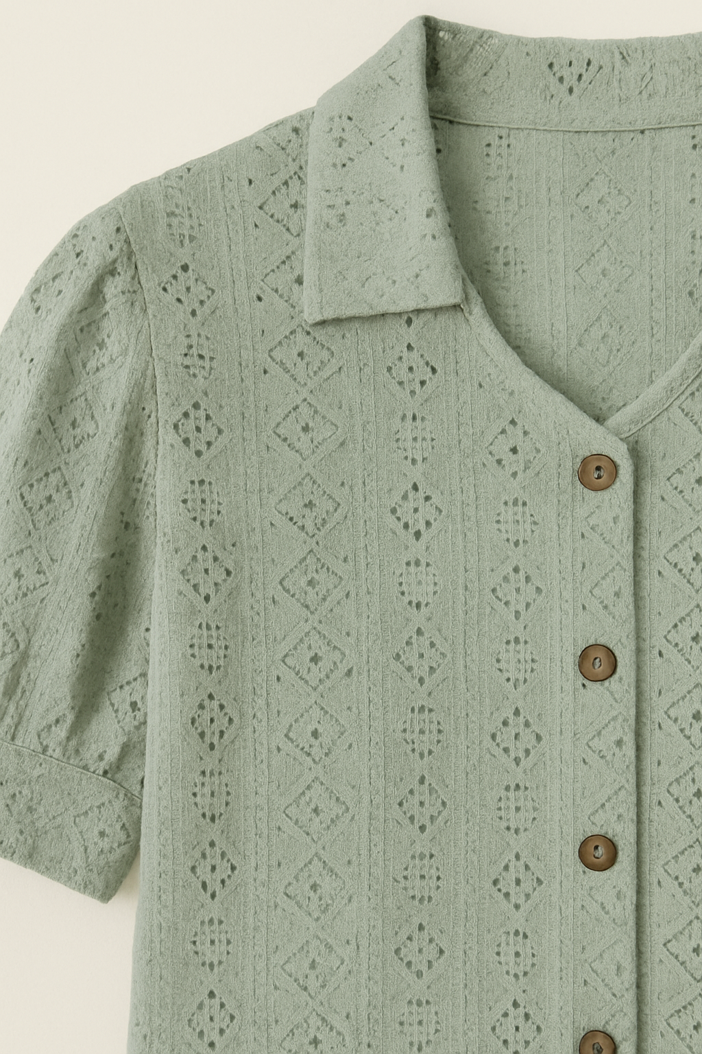 Sage Green Grace Embroidered Button-Down Shirt