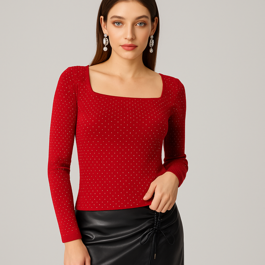 Scarlet Spark Shimmer Fit Top