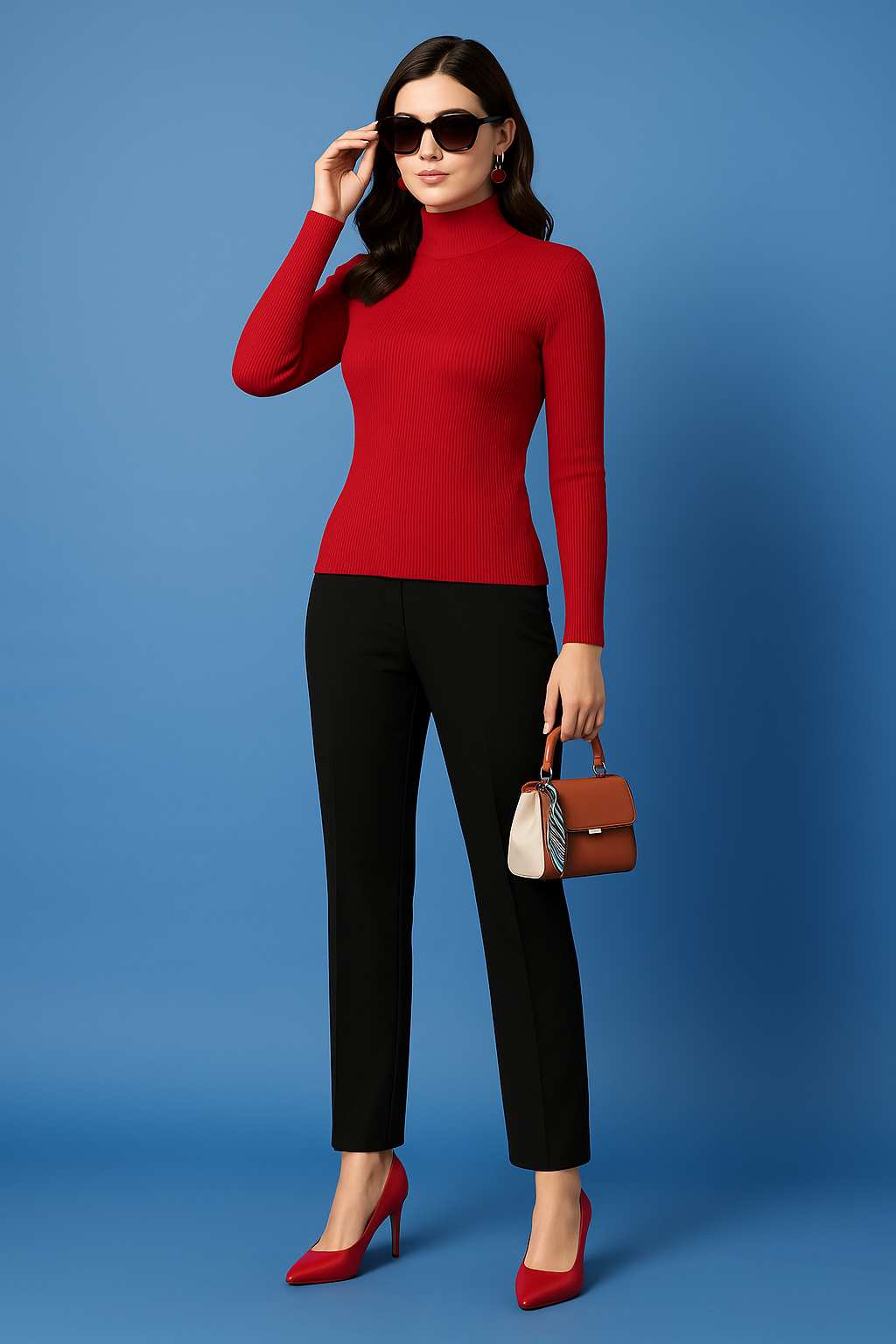 Bold Grace Ribbed Mock Neck Top