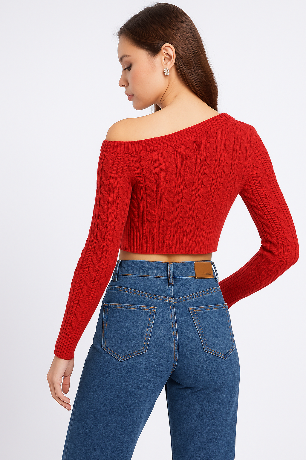 Cherry Bold Chain Rib Crop Top