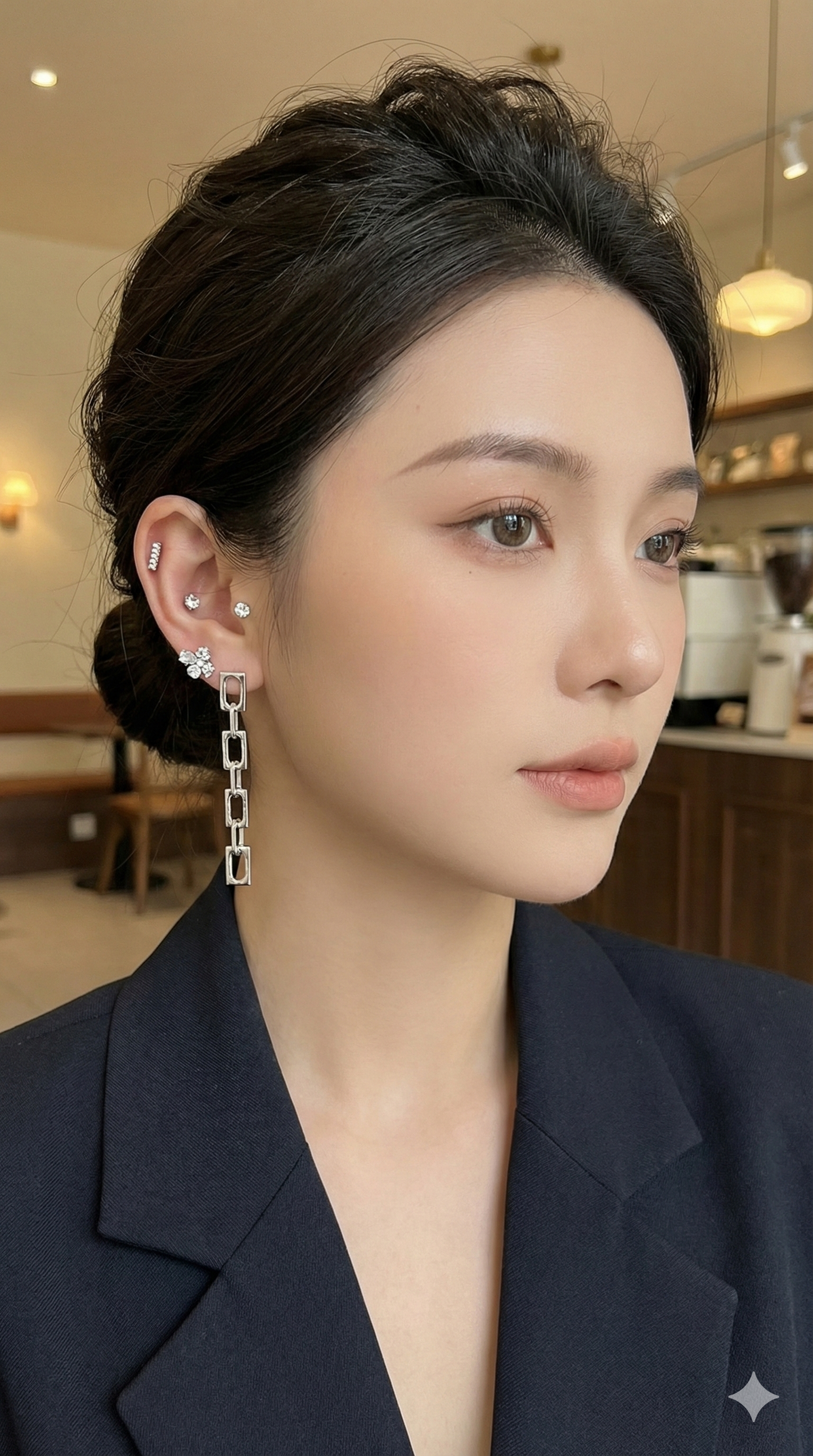 Chic 4-Pair Silver Earring Set – Studs & Dangles Combo