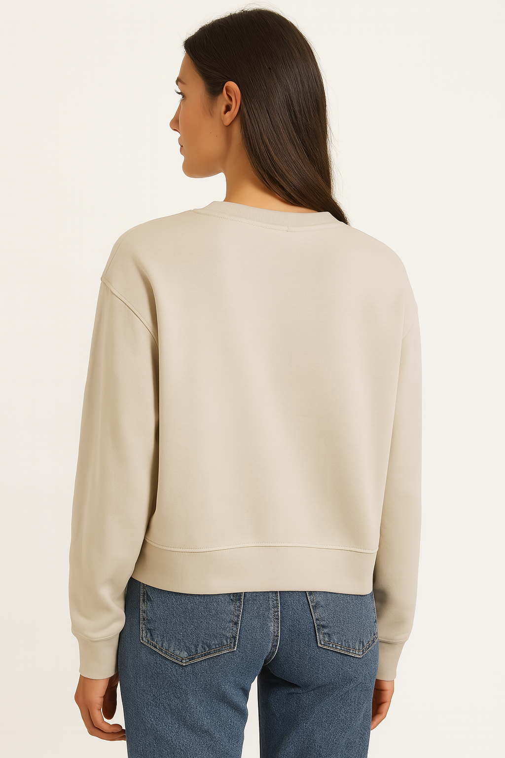 Beige Graphic Sweatshirt with Quirky Bear Print & Quote